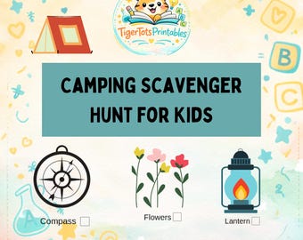 Camping speurtocht voor kinderen – 2 afdrukbare natuurspellen (pdf)