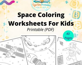 Ruimtekleurboek voor kinderen: 40 afdrukbare raketten, planeetpagina's (pdf)