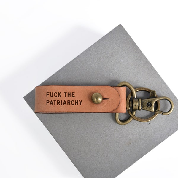 Fuck the Patriarchy | Engraved Leather Keychain