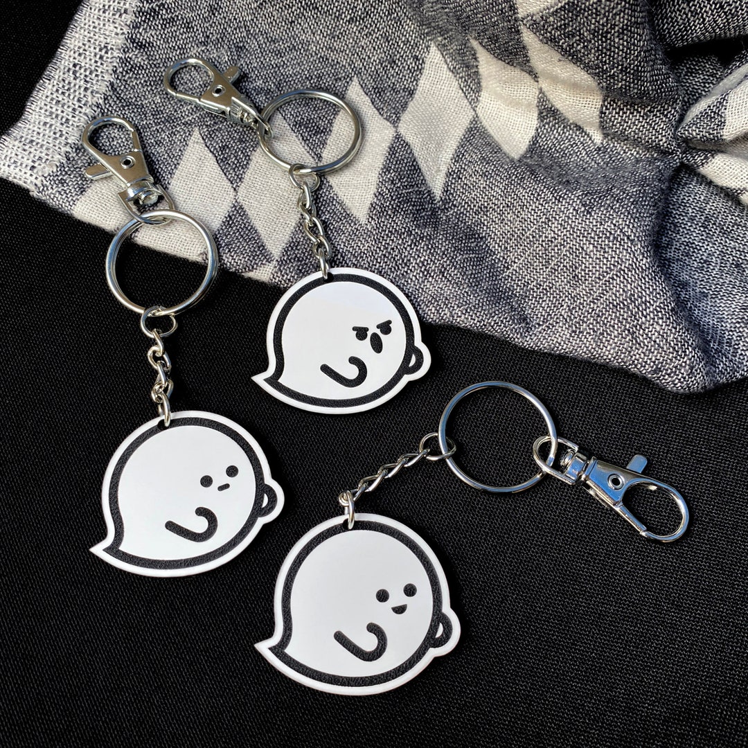 Ghost Emoji Keychain | Halloween Keychain | Halloween Accessory - Etsy