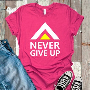 Never Give up T-shirt Inspirational Quote Gift Idea Trendy Teen Men's ... image.