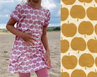 Kurzes Kleid Kurzarm Retro Äpfel