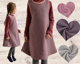 Bio Fleecekleid (Fleece aus 100% Baumwolle,  ärmellos mauve hellgrau altrosa