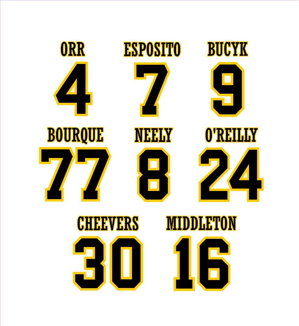 Boston Bruins pegatina RETIRED NUMBERS Orr Etsy