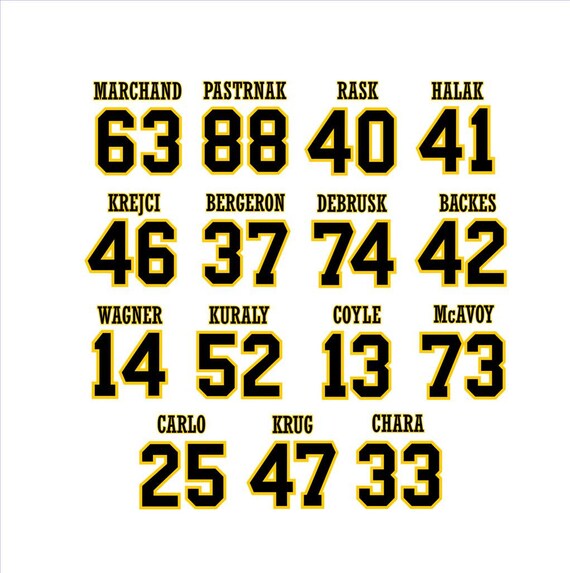 bruins jersey numbers