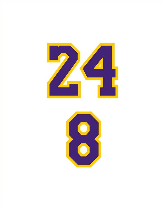 Kobe Bryant #24 lakers jersey style number decal sticker 24 8 nba basketball