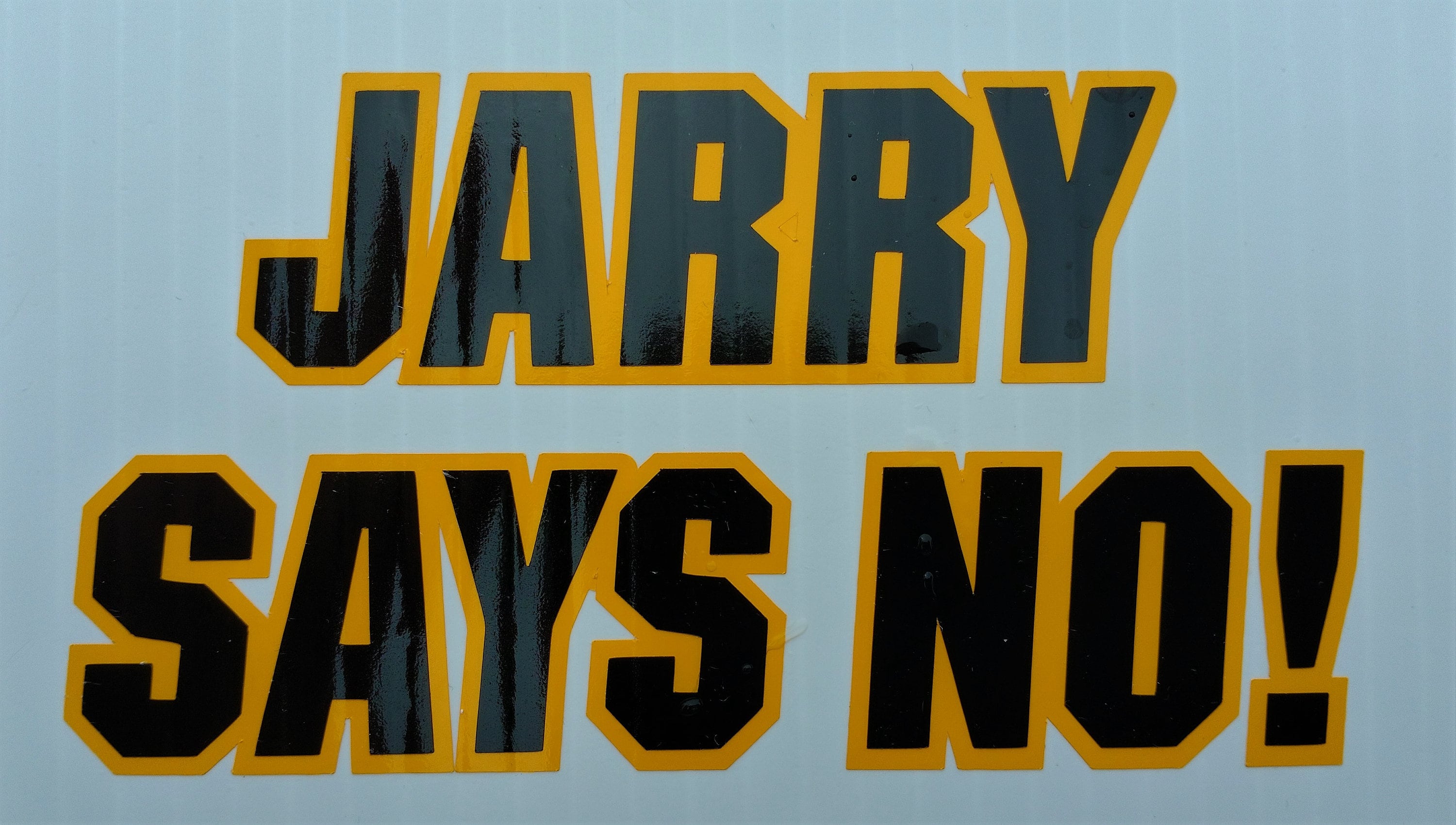 Pittsburgh Penguins Decal Sticker JARRY SAYS NO Goalie 