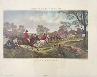 Painted by J. F. Herring, Engraved by J. Harris, End of The Hunt 20x15