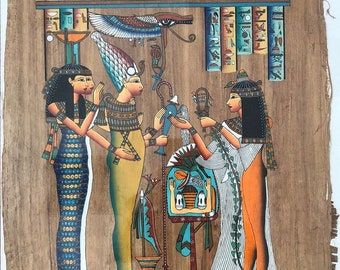 Handmade Adel Ghabour Egyptian Papyrus "Present Plant" 24"x17"