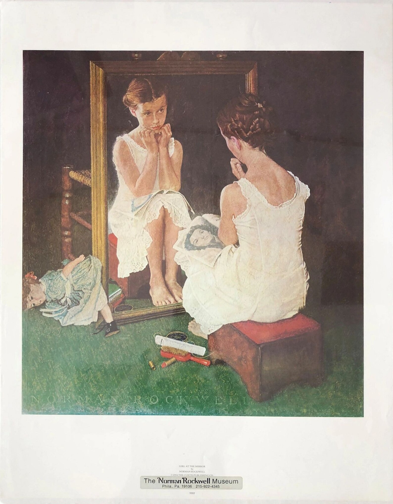 Norman Rockwell girls at the Mirror Etsy