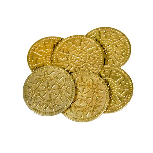 Monedas de juego con temática anglosajona - Jumbo 35 mm (paquete de 6)