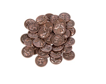 Monedas de juego con temática de dragones: pequeñas, 15 mm (paquete de 18)