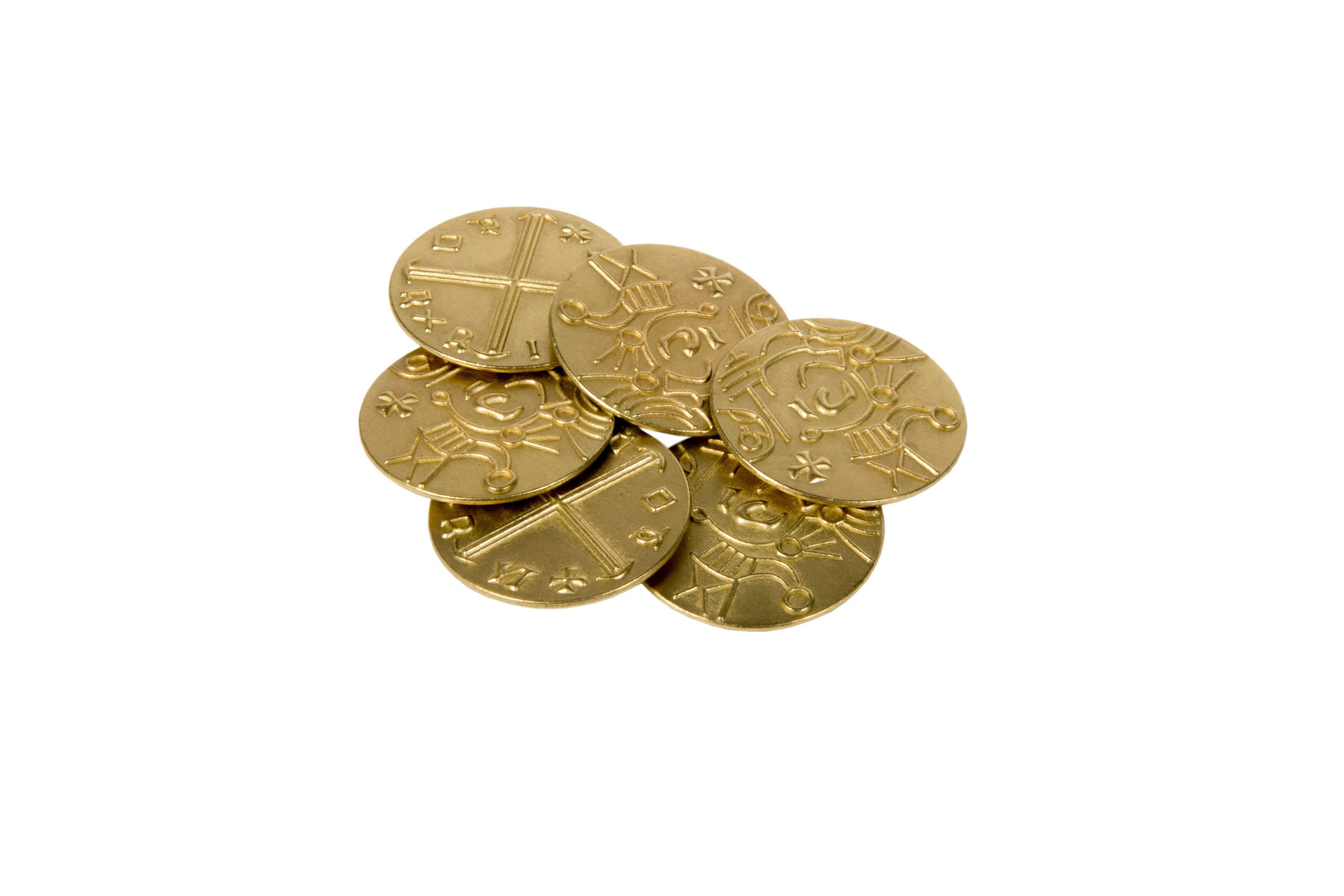 Jumbo 35mm Pirate Treasure Gold Coins For Games The Broken Token Jumbo 35mm  Pirate Coins - 6 Piece Gold Spanish Treasure Set For Board Games Broken  Pieces