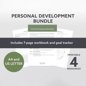 Printable Personal Development Planner, Goal Tracker, Life Coaching, Self Development