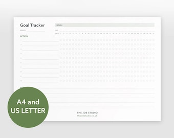 Monthly Habit Tracker - Printable Routine Goal Planner 30 Day Habit Challenge List Template Instant Download