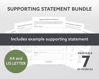 Printable Supporting Personal Statement Bundle | 900-word supporting statement example | Editable MS & Google Docs files | Digital Download