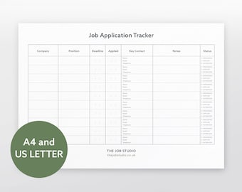 Job Application Tracker - Printable Job Search Tracker Job Search Planner Career Planner Job Tracker Professional Development Job Planner