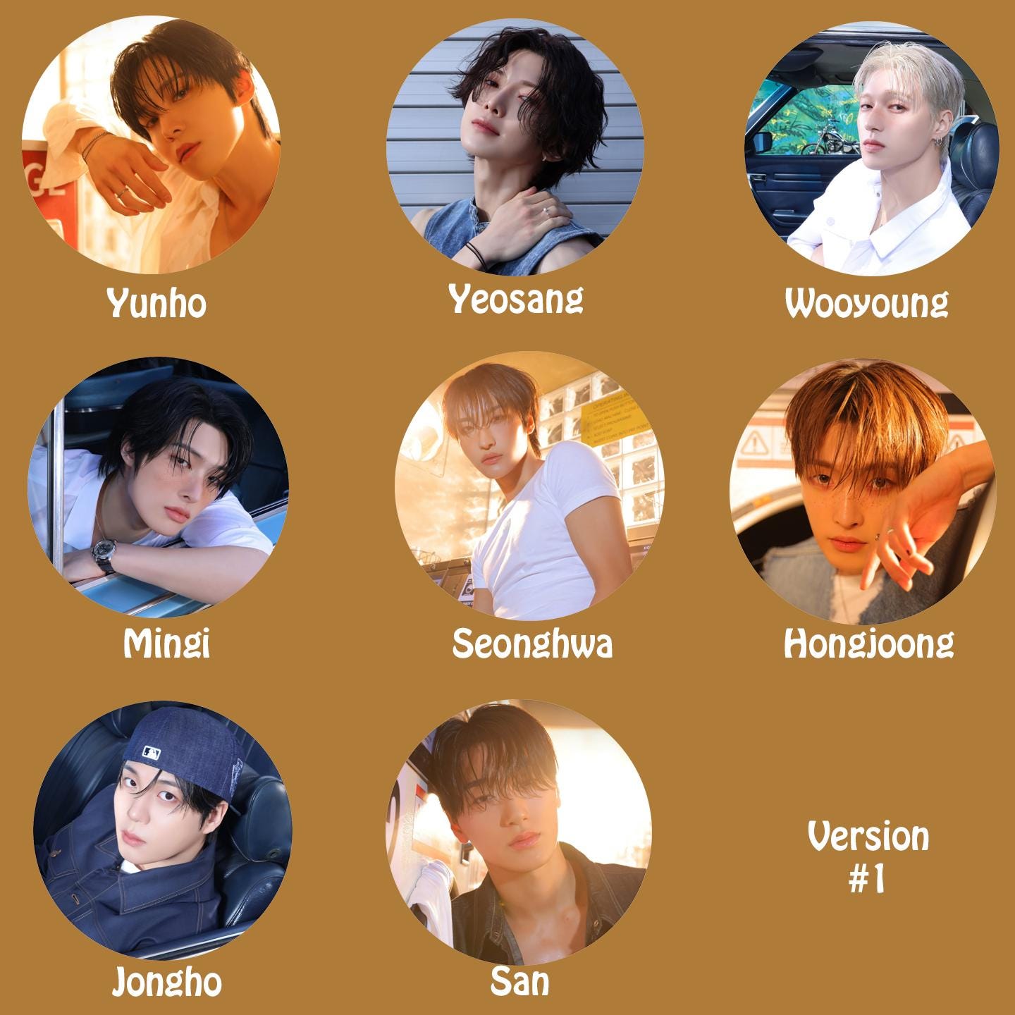 Ateez "GOLDEN HOUR : Part.3" Non-Transparent Fan / Picket / Image Picket