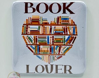 Book Lover Square Magnet