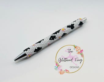 Cow Print & Daisies Rhinestone Pen