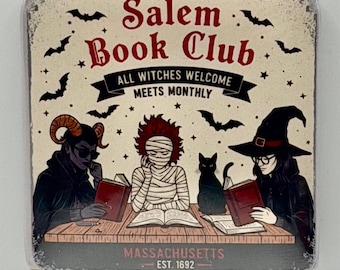 Salem Book Club Square Magnet