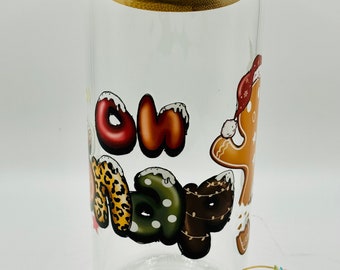 Christmas Gingerbread “Oh Snap” 20oz Glass Tumbler