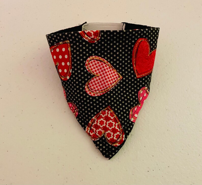 Small dog hearts and polka dots neck scarf.