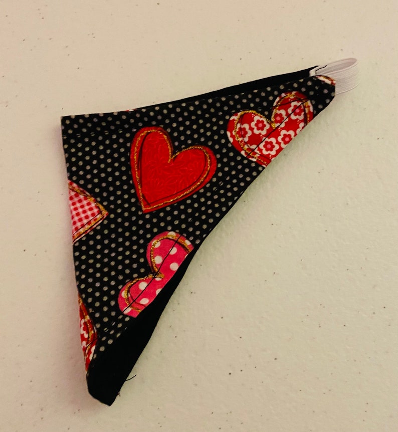 Small dog hearts and polka dots neck scarf.