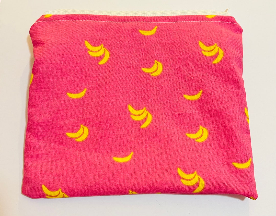 Pink and Yellow Bananas Zipper Pouch Etsy