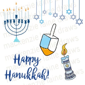 Hanoukka SVG, PNG, JPG Pack de 5! | Cricut, Silhouette, Hanukkah Cut File