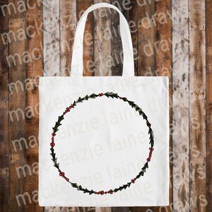 Festive Holly Wreath SVG, PNG, JPG | Cricut, Silhouette, Christmas Cut File, Winter Cut File