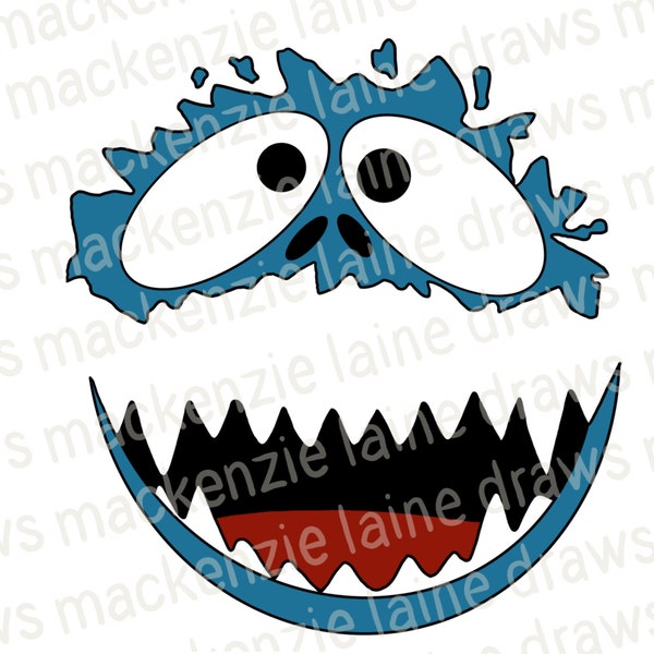 Abominable Snowman from Rudolph Ornament Face SVG, PNG, JPG | Cricut, Silhouette, Christmas Cut File, Festive Cut File