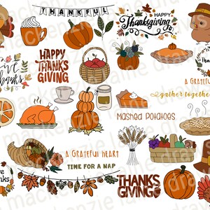 Thanksgiving Hand Drawn SVG, PNG, JPG Bundle of 30! | Cricut, Silhouette, Thanksgiving Cut File