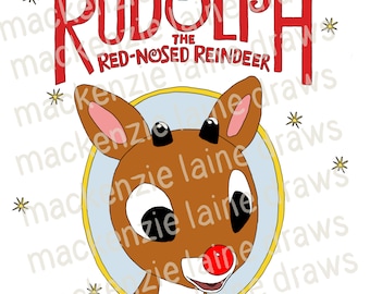 Cute Rudolph The Red Nosed Reindeer SVG, PNG, JPG | Cricut, Silhouette, Christmas Cut File