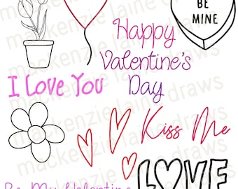 Valentine's Day SVG, PNG, JPG Bundle of 10! | Cricut, Silhouette, Valentines Day Cut File