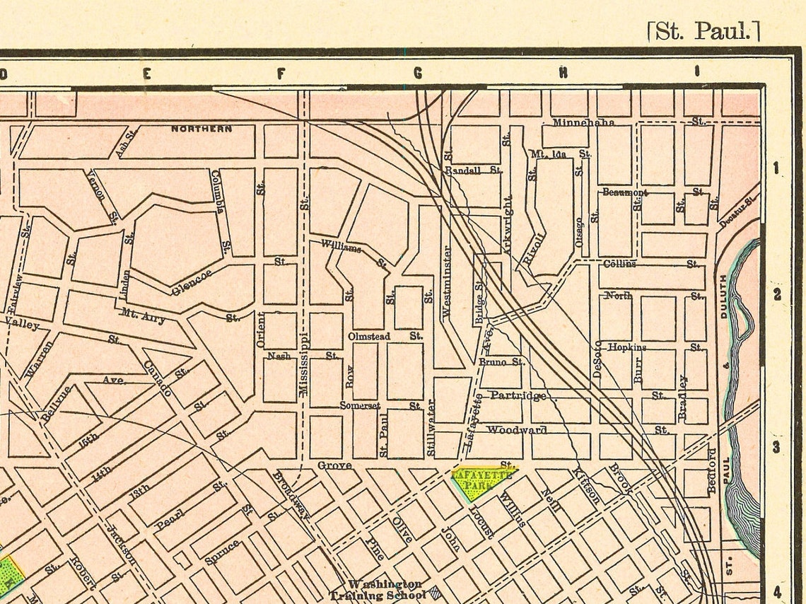 Printable Vintage Antique Map of St. Paul Minnesota Circa | Etsy