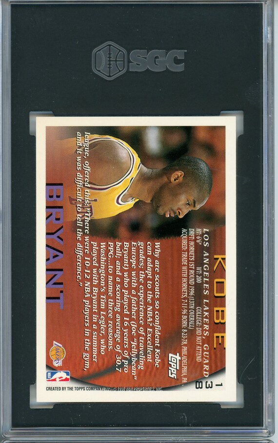 1996-97 Topps Kobe Bryant #138 (RC) SGC 7 - Etsy