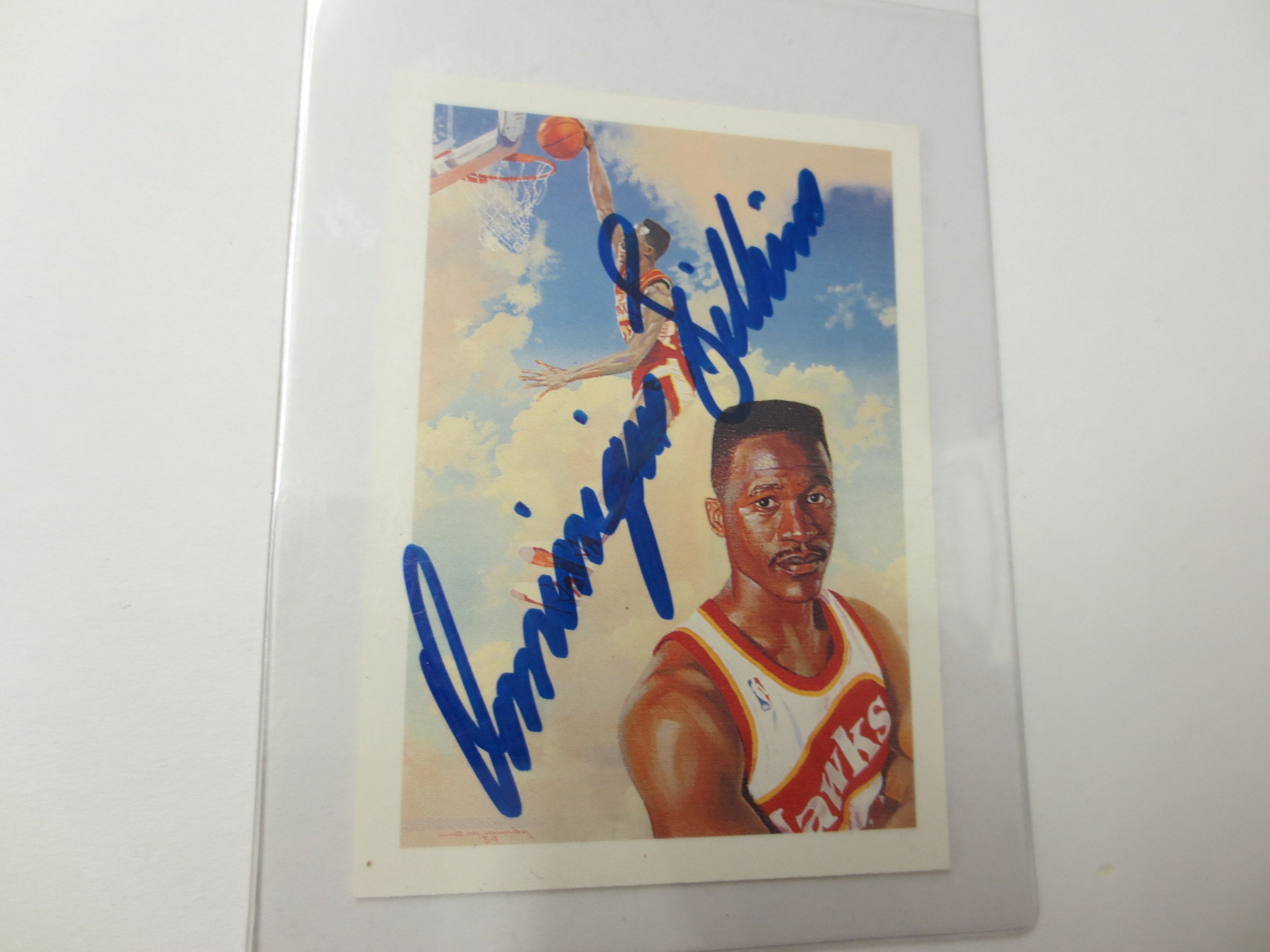 1990 NBA Hoops Dominique Wilkins 355 Autographed Trading Card Etsy