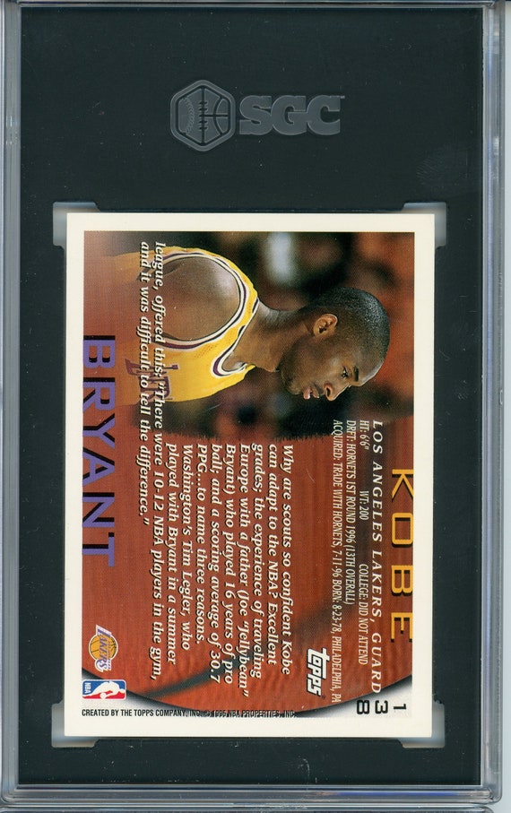 1996-97 Topps Kobe Bryant #138 (RC) SGC 8 - Etsy