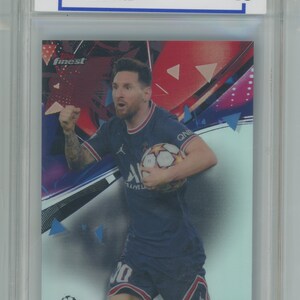 2022 Topps Finest Uefa Champions League Soccer Refractor Lionel Messi #1 (PSG) Gem Mint 10