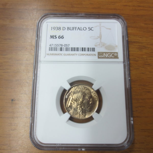 1 - 1938-D Buffalo Nickel NGC MS66 (From Original Roll)