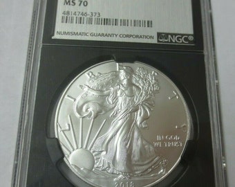 2018 Silver American Eagle NGC MS70 Early Releases (Black Holder)