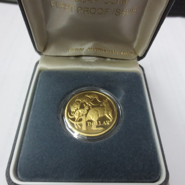 1984 Royal Australian Mint 1.00 Proof Coin w/ Box (First Proof Issue)