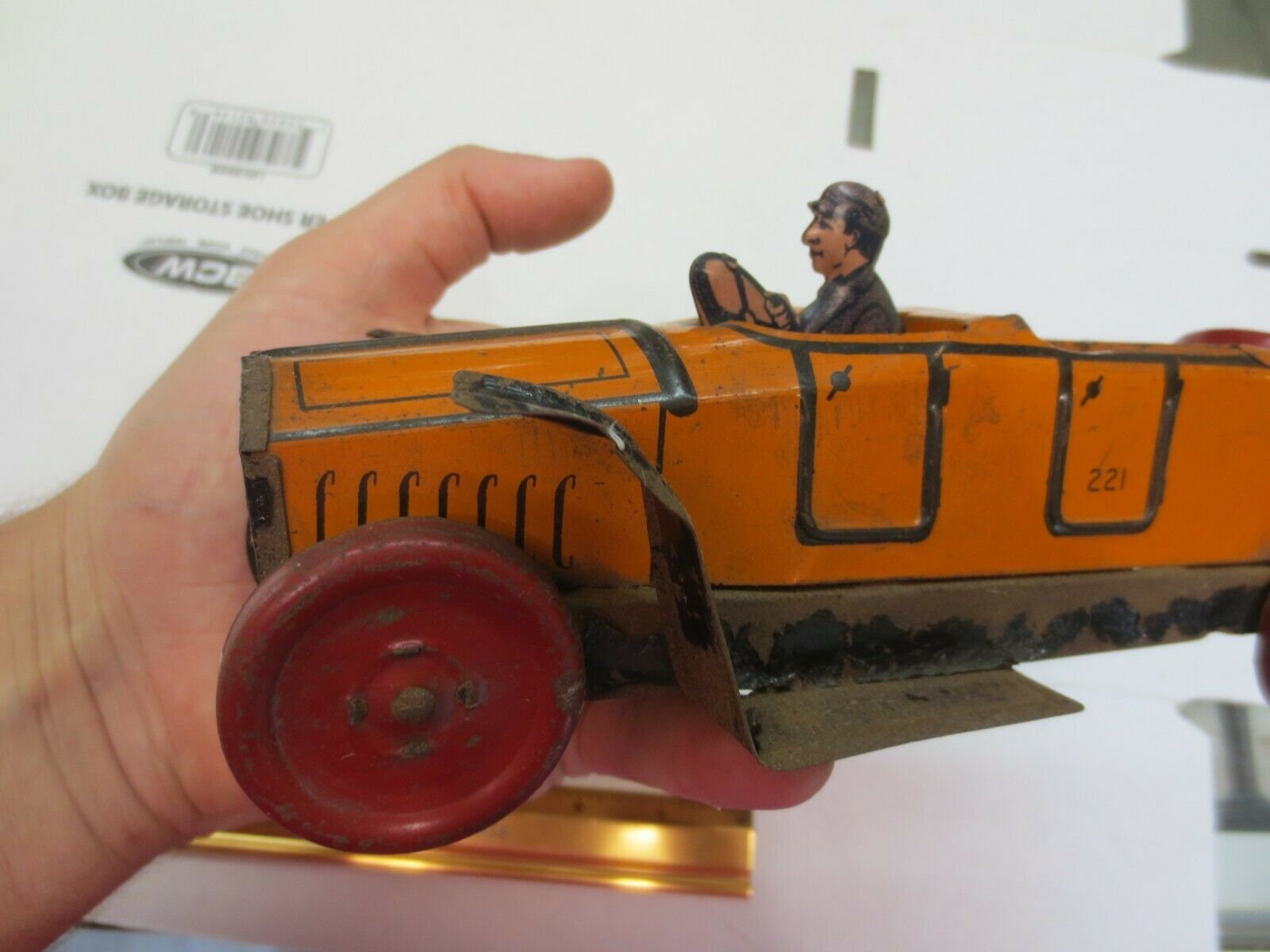茶壷 Original 1920s J CHEIN Tin Litho Roadster #221 Race Car - Etsy