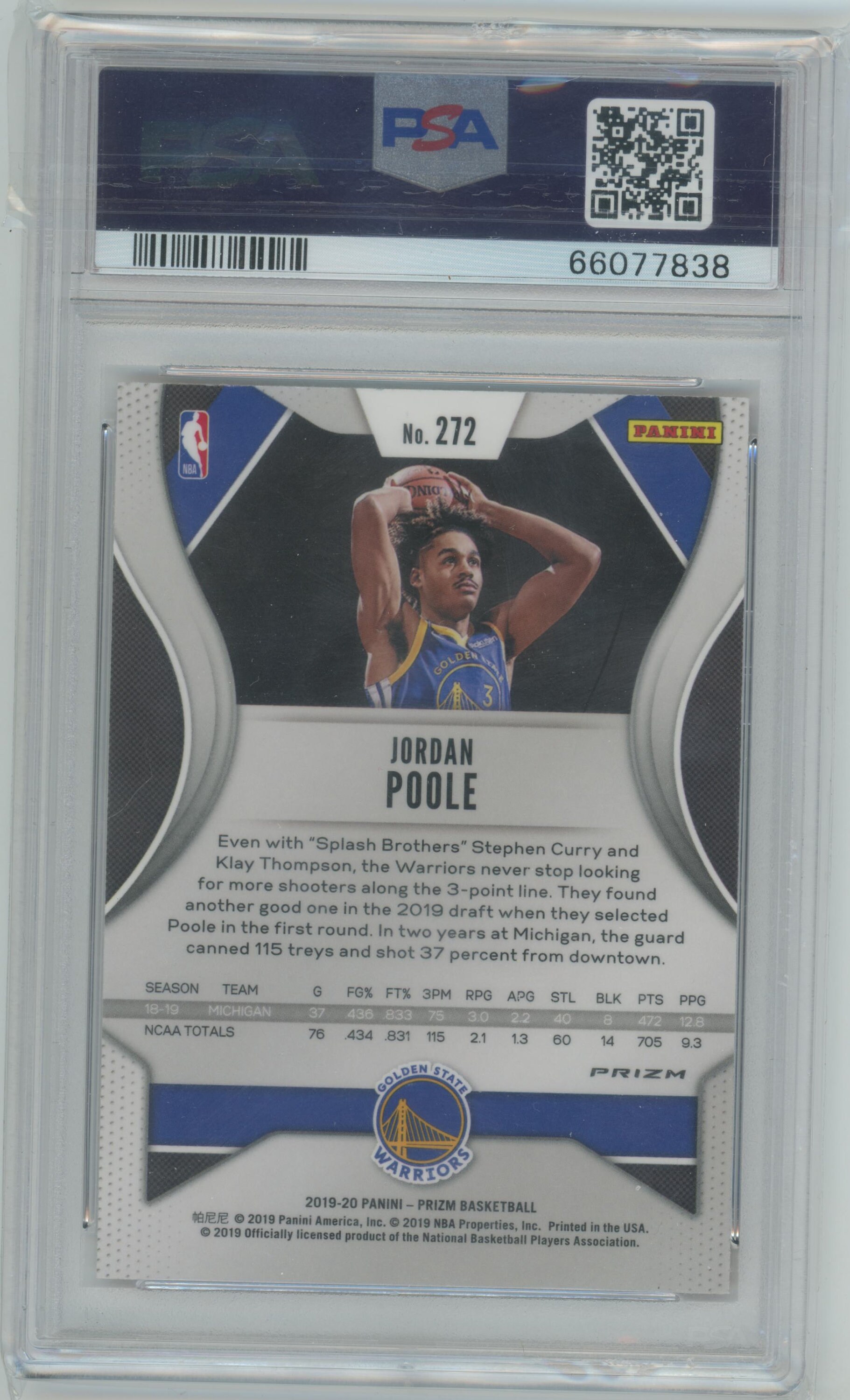2019 Panini Prizm Jordan Poole Red Ice 272 RC PSA 9 - Etsy