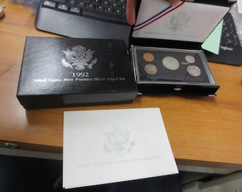 1992 United States Mint Premier Silver Proof Set w/ Box & COA