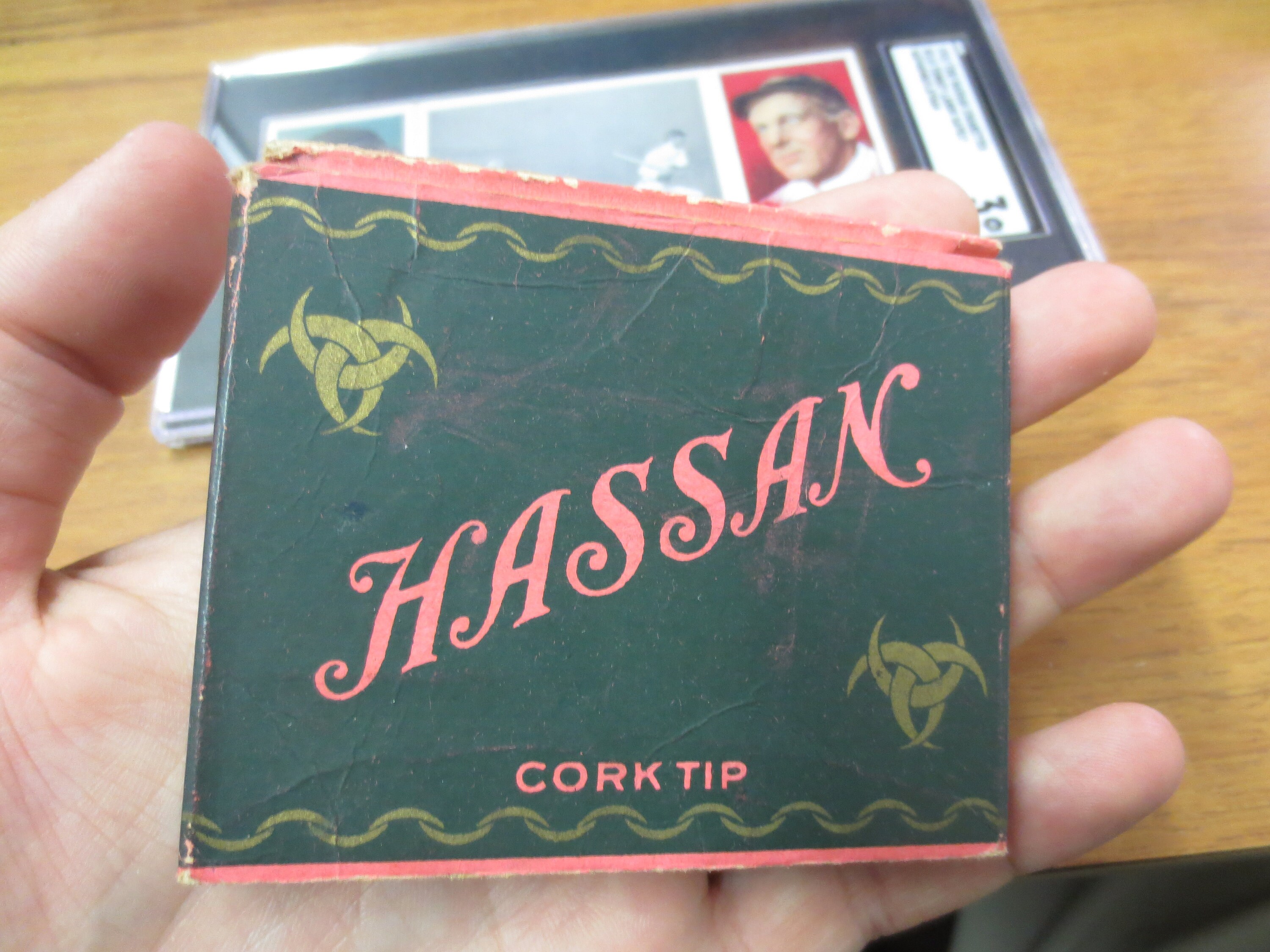 1912 T202 Hassan Cigarettes #114 RAYMOND/LATHAM SGC 3 + Original Hassan  Pack That Card Came In