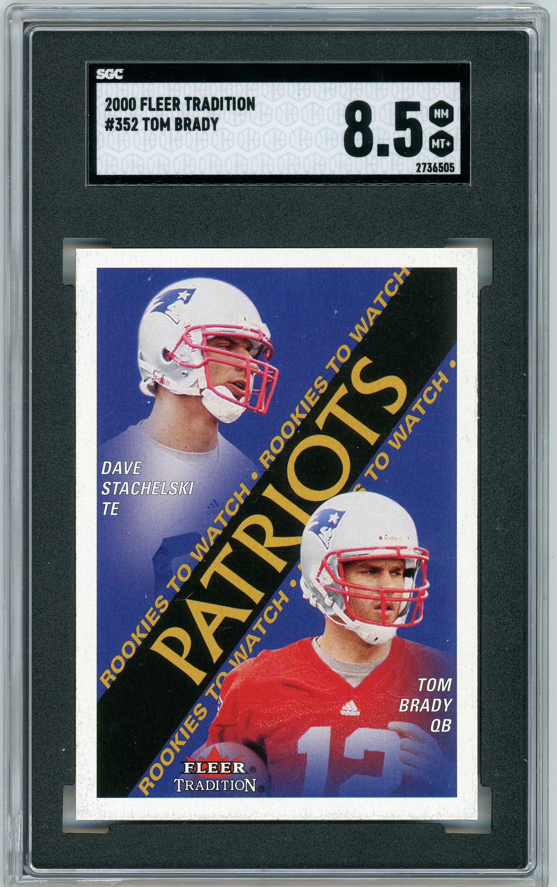 2000 Fleer Tradition Tom Brady 352 RC SGC 8.5 the GOAT - Etsy