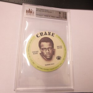 1976 Crane Discs Walter Payton Short Print (Rookie Card) Beckett 9
