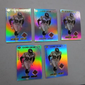 5: 1999 Collector&#39;s Edge RANDY MOSS Hologold Game Gear GAMEBALL Insert Cards